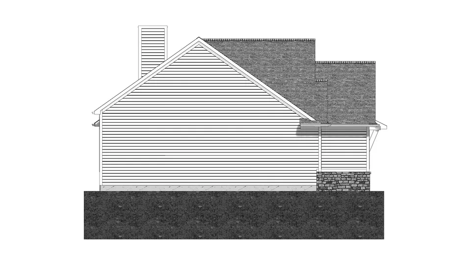 The Bridgeview house plan, exterior view 4